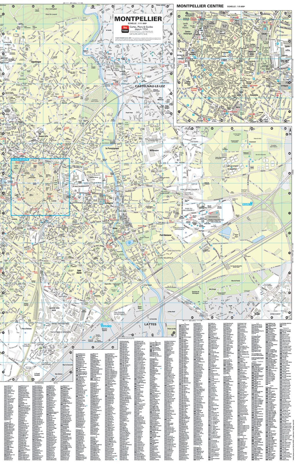 Montpellier, Hérault - Plan de ville "pocket" | Blay Foldex plan de ville Blay Foldex