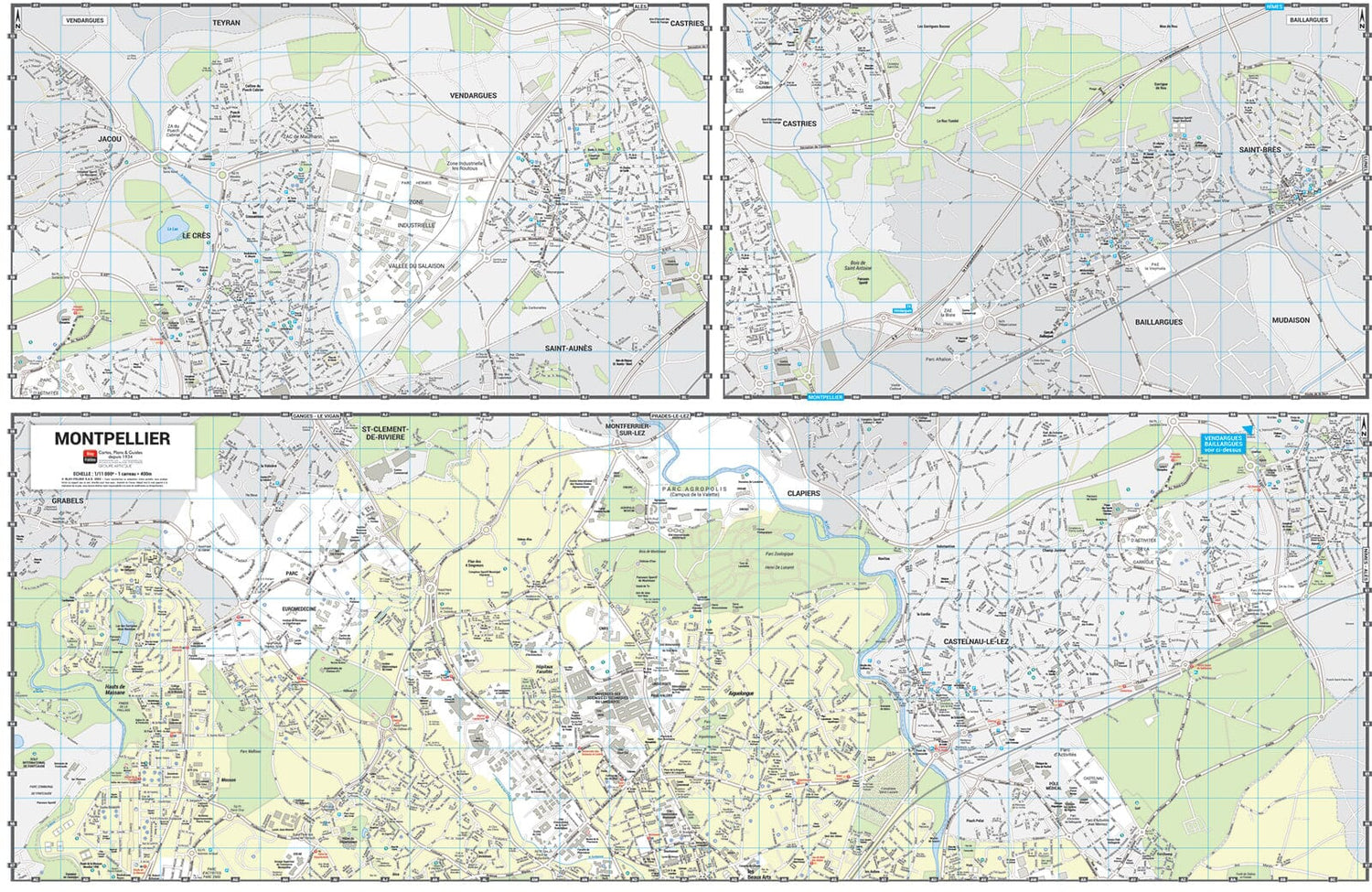 Montpellier - Plan de ville grand format | Blay Foldex plan de ville Blay Foldex