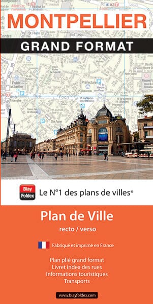 Montpellier - Plan de ville grand format | Blay Foldex plan de ville Blay Foldex
