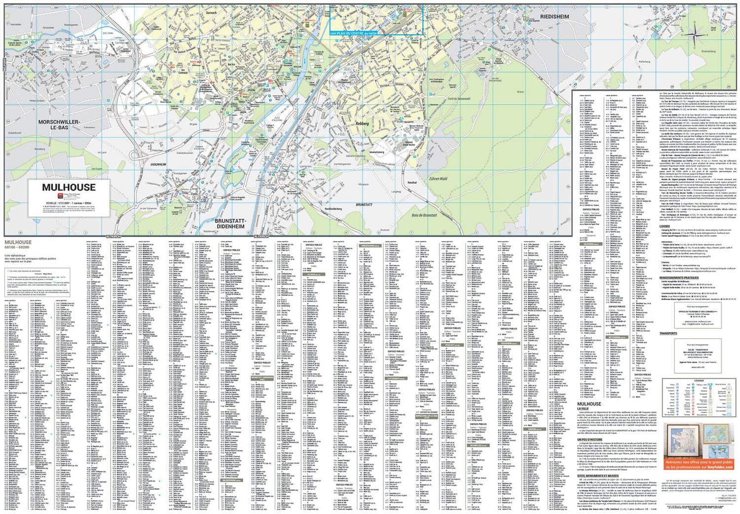Mulhouse, Haut-Rhin - Plan de ville | Blay Foldex plan de ville Blay Foldex