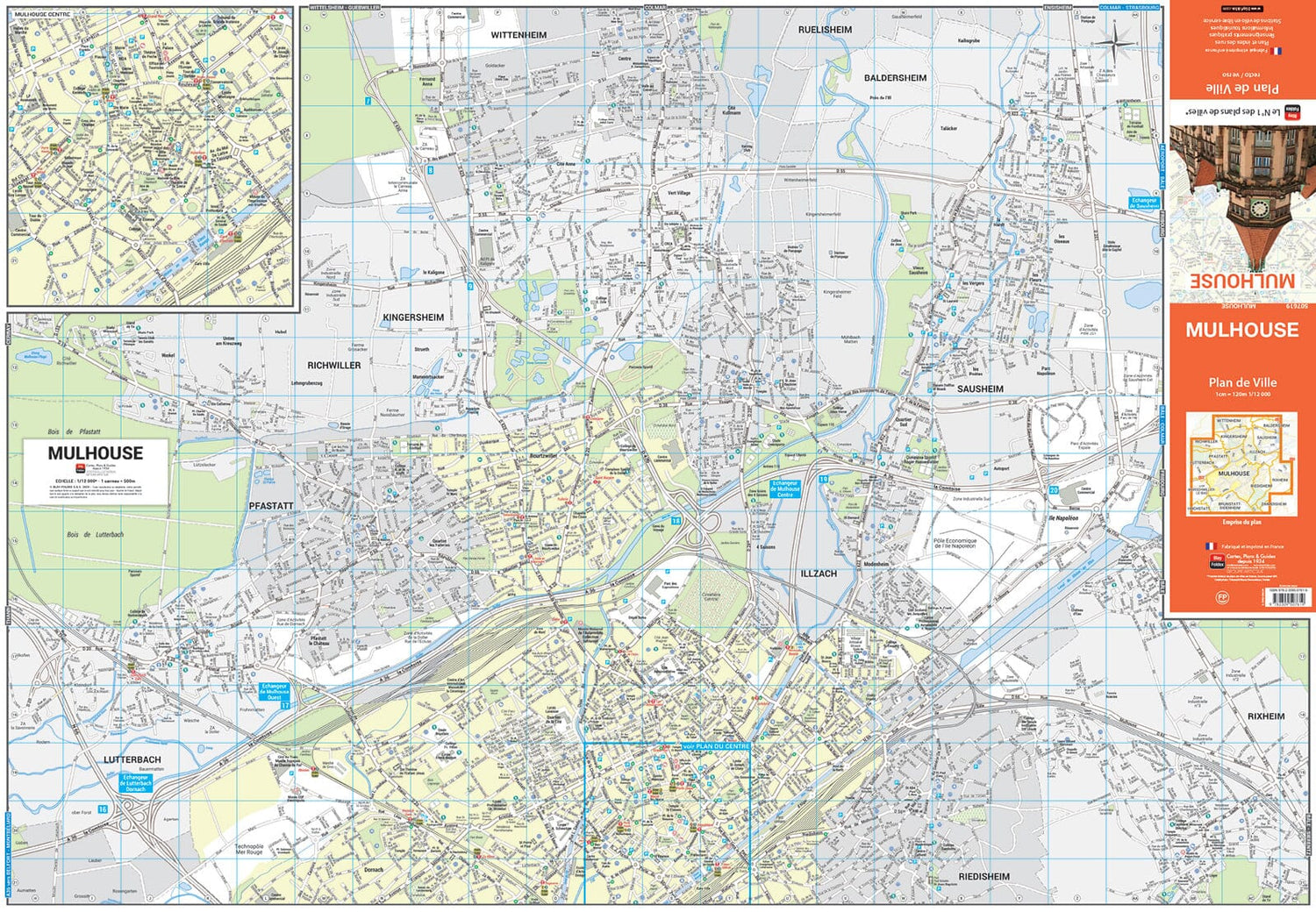 Mulhouse, Haut-Rhin - Plan de ville | Blay Foldex plan de ville Blay Foldex