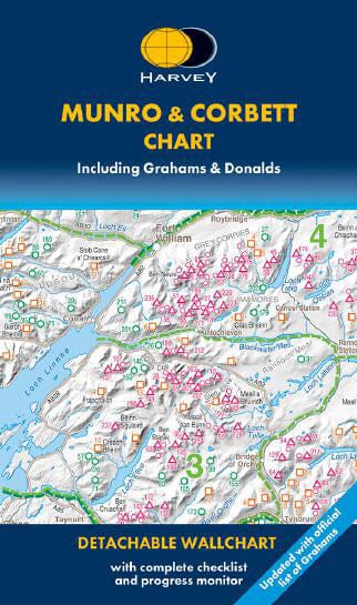 Munro & Corbett Chart incluant Grahams & Donalds | Harvey Maps - Charts carte routière Harvey Maps