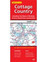 Muskoka, Huntsville, Cottage Country : Carte routière arrière | Canadian Cartographics Corporation plan de ville Canadian Cartographics Corporation
