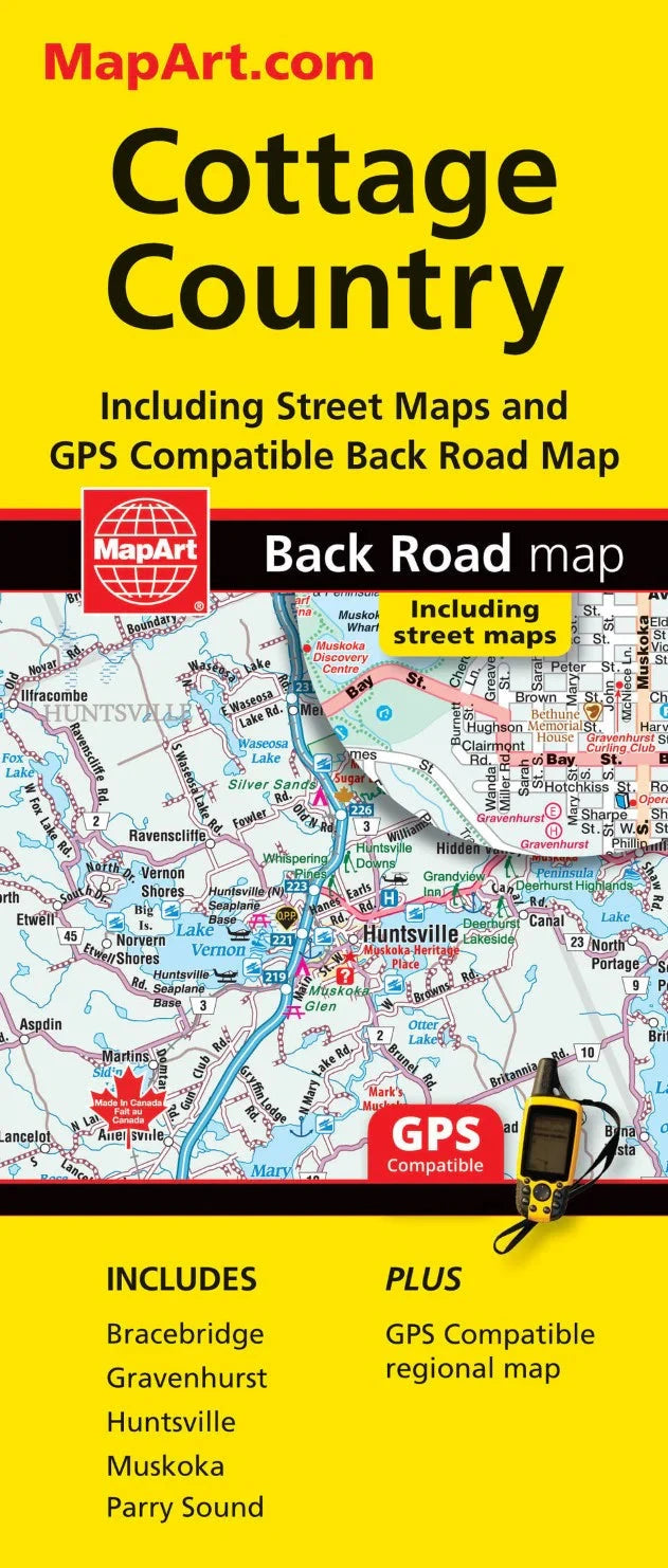 Muskoka, Huntsville, Cottage Country : Carte routière arrière | Canadian Cartographics Corporation plan de ville Canadian Cartographics Corporation 