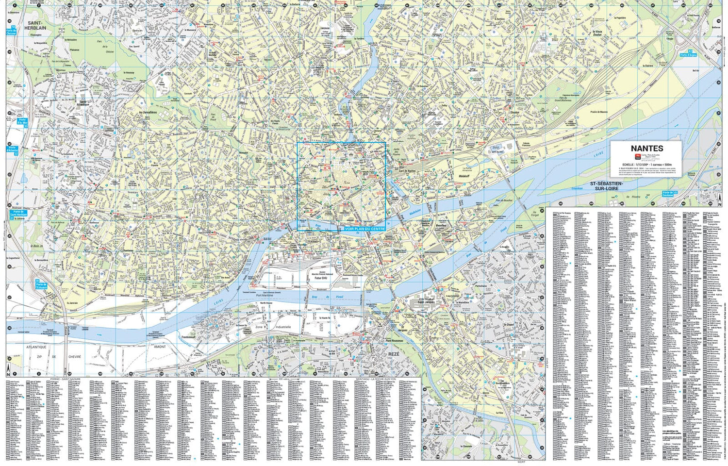 Nantes, Loire-Atlantique - Plan de ville "pocket" | Blay Foldex plan de ville Blay Foldex