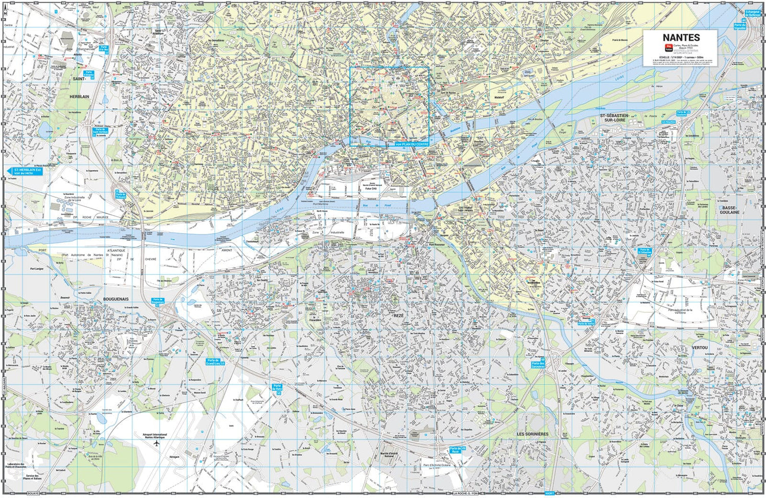 Nantes - Plan de ville grand format | Blay Foldex plan de ville Blay Foldex