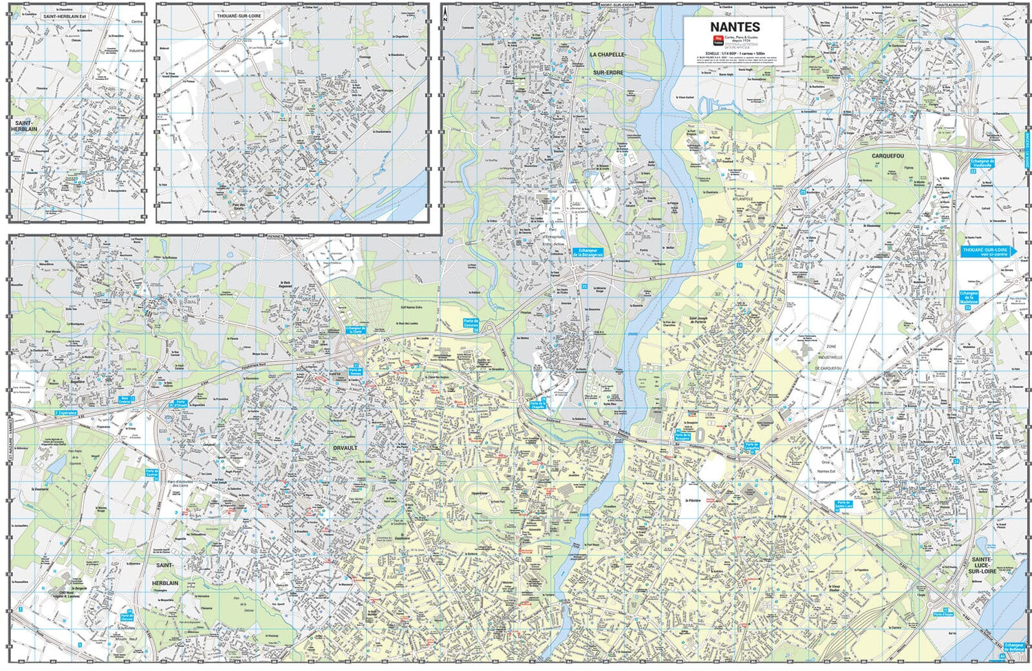 Nantes - Plan de ville grand format | Blay Foldex plan de ville Blay Foldex