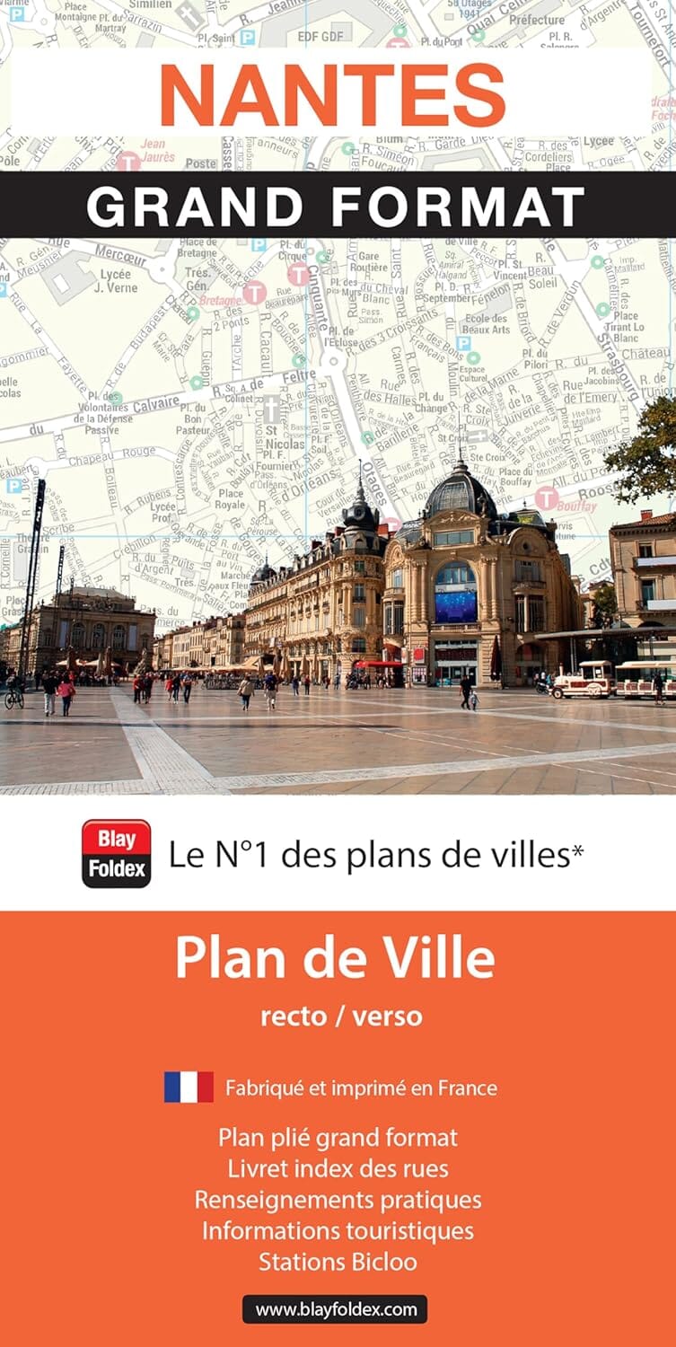 Nantes - Plan de ville grand format | Blay Foldex plan de ville Blay Foldex 