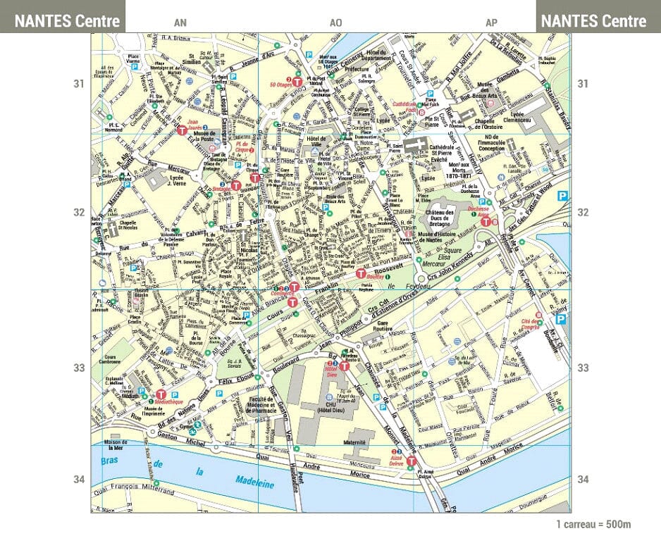 Nantes – Plan de ville pratique | Blay Foldex plan de ville Blay Foldex