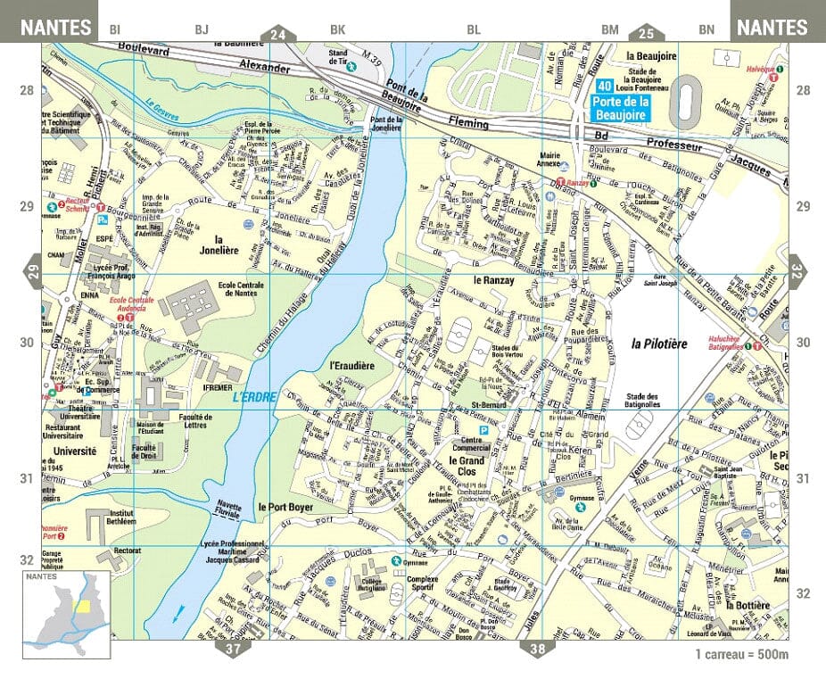 Nantes – Plan de ville pratique | Blay Foldex plan de ville Blay Foldex
