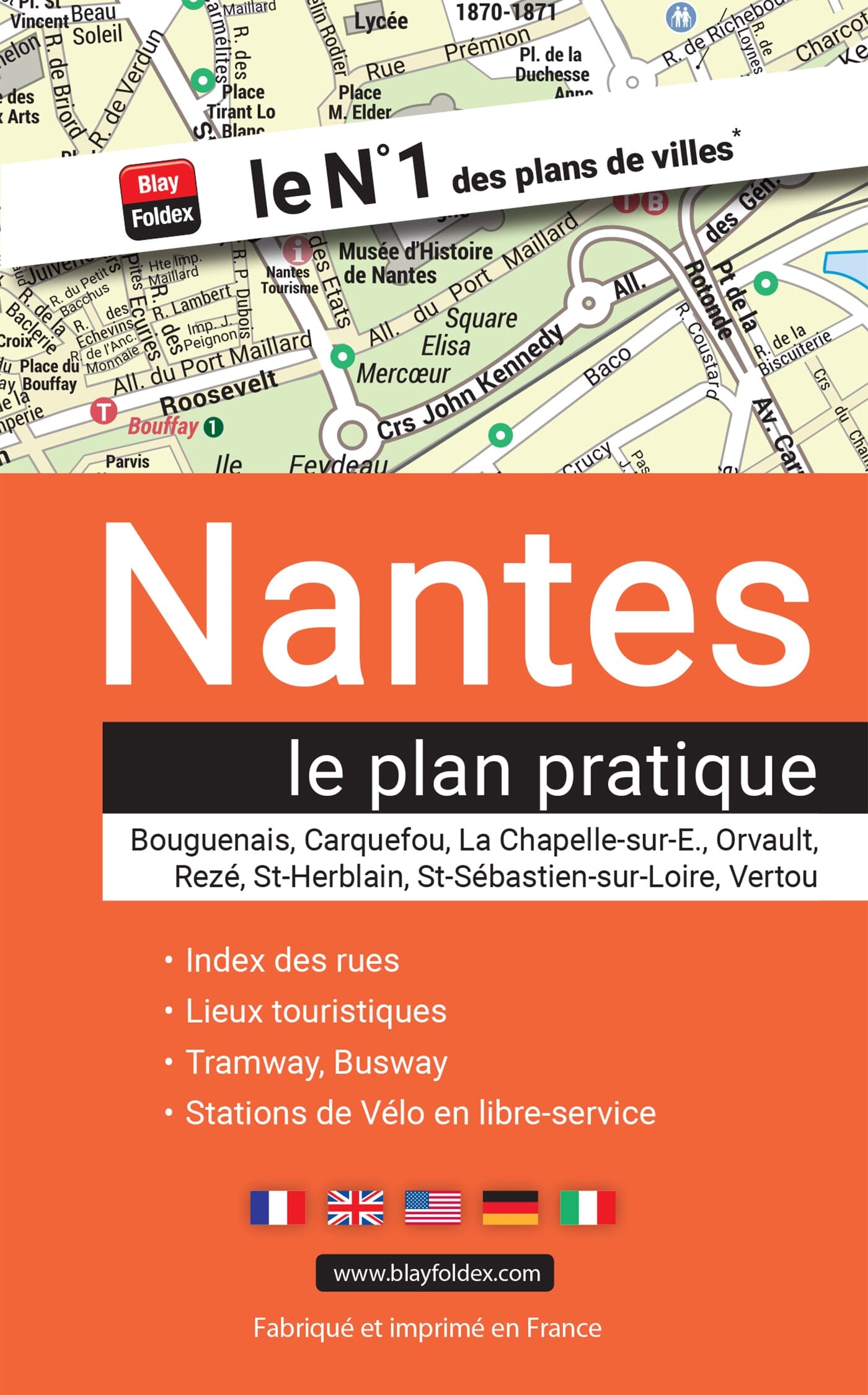 Nantes – Plan de ville pratique | Blay Foldex plan de ville Blay Foldex