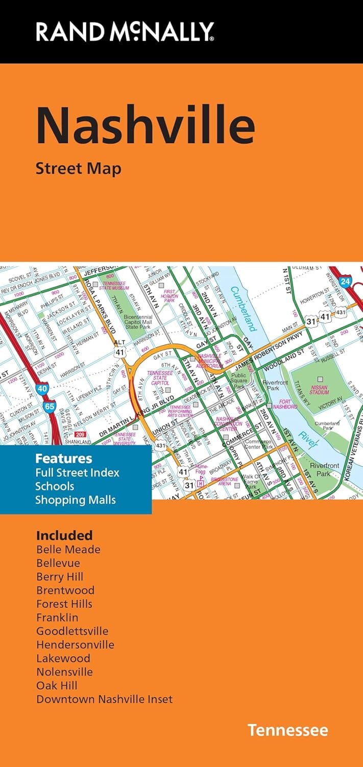 Nashville, Tennessee | Rand McNally plan de ville Rand McNally