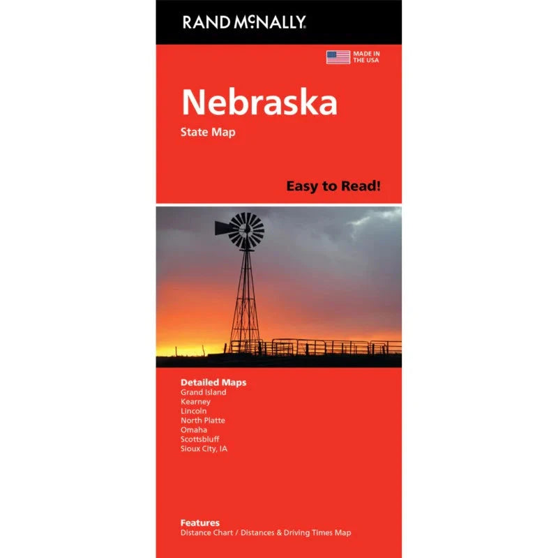 Nebraska, carte facile à lire | Rand McNally carte routière Rand McNally 