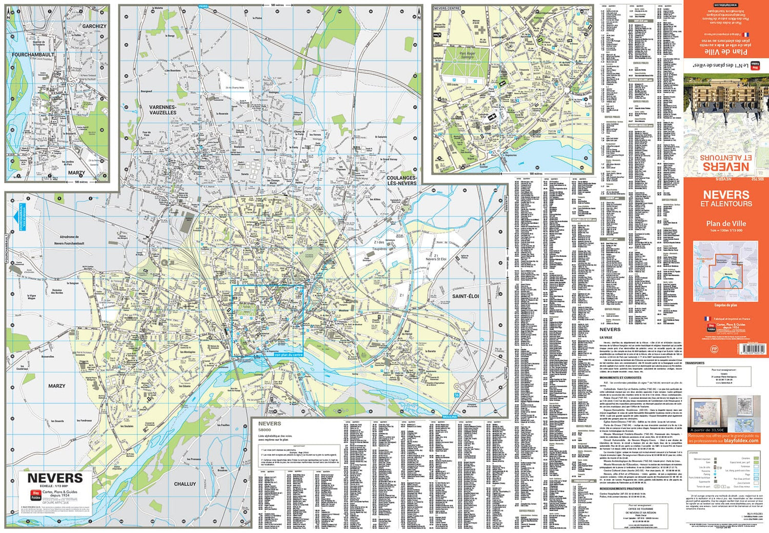 Nevers, Nièvre - Plan de ville | Blay Foldex plan de ville Blay Foldex