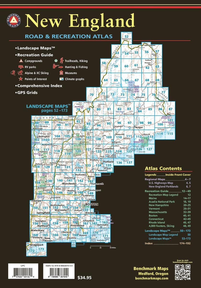New England Road and Recreation Atlas | Benchmark Maps atlas Benchmark Maps 