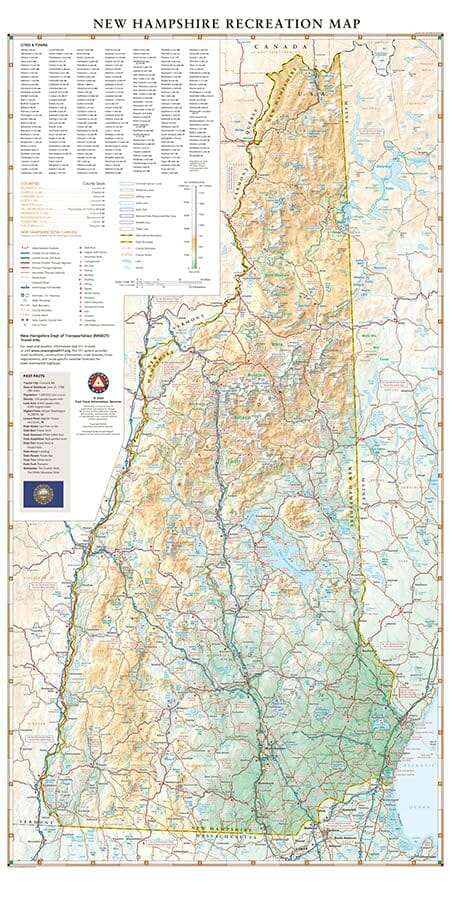 New Hampshire Recreation Map | Benchmark Maps carte routière Benchmark Maps 