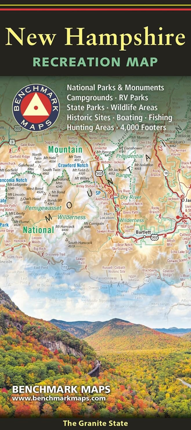 New Hampshire Recreation Map | Benchmark Maps carte routière Benchmark Maps 