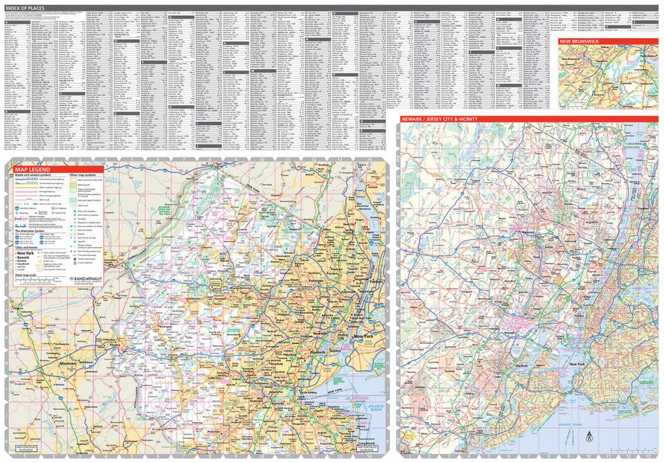 New Jersey, carte facile à lire | Rand McNally carte routière Rand McNally 