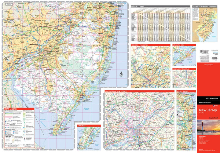 New Jersey, carte facile à lire | Rand McNally carte routière Rand McNally 