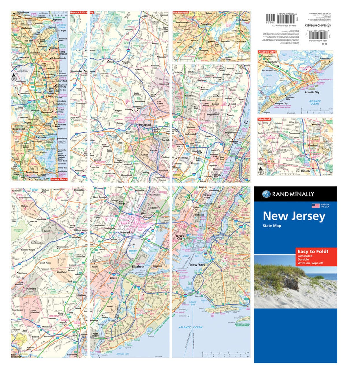 New Jersey, carte facile à plier | Rand McNally carte routière Rand McNally 