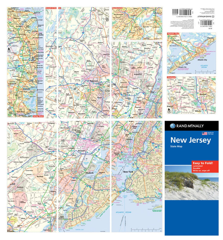 New Jersey, carte facile à plier | Rand McNally carte routière Rand McNally 