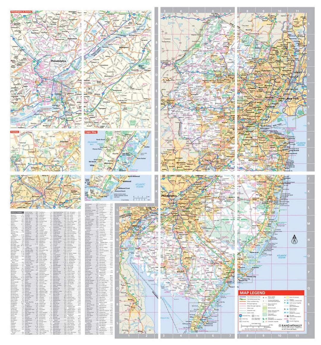 New Jersey, carte facile à plier | Rand McNally carte routière Rand McNally 