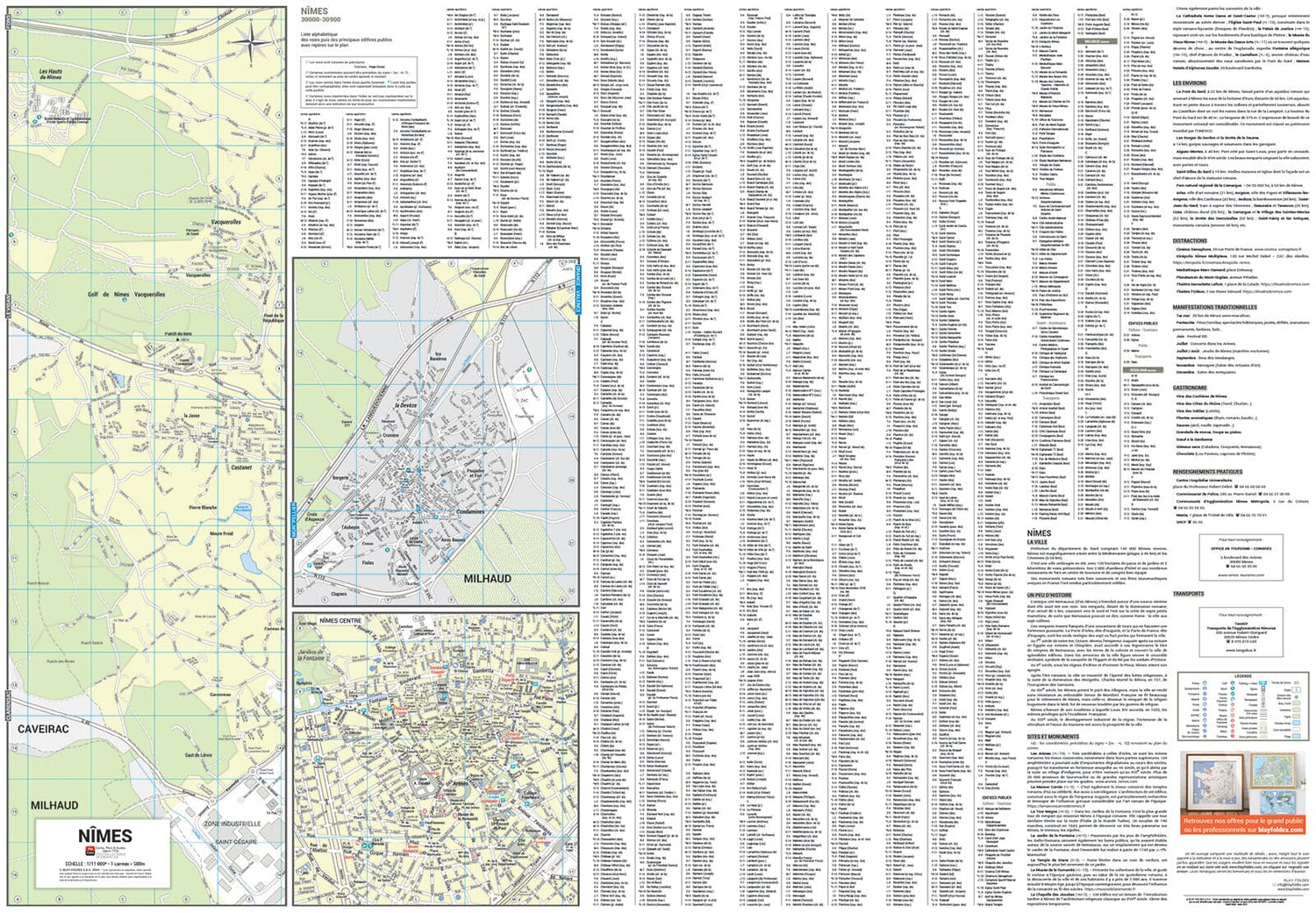 Nîmes, Gard - Plan de ville | Blay Foldex plan de ville Blay Foldex