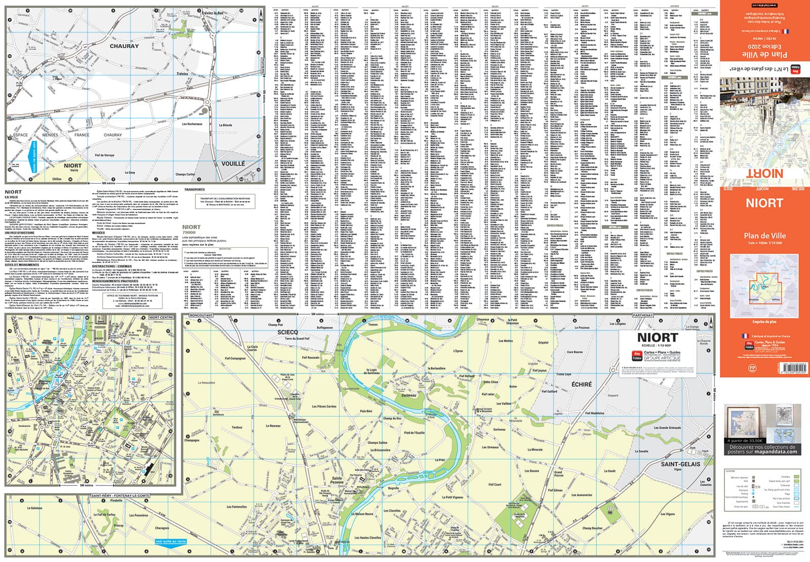 Niort, Deux Sèvres - Plan de ville | Blay Foldex plan de ville Blay Foldex