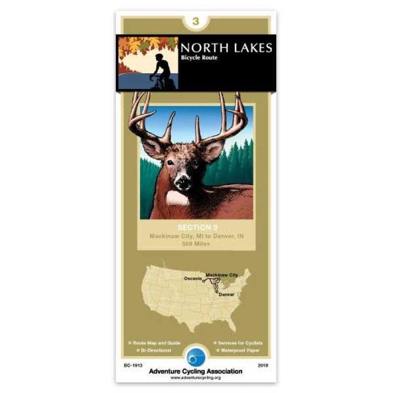 North Lakes - Bicycle Route #3 | Adventure Cycling Association carte cycliste Adventure Cycling Association Default Title