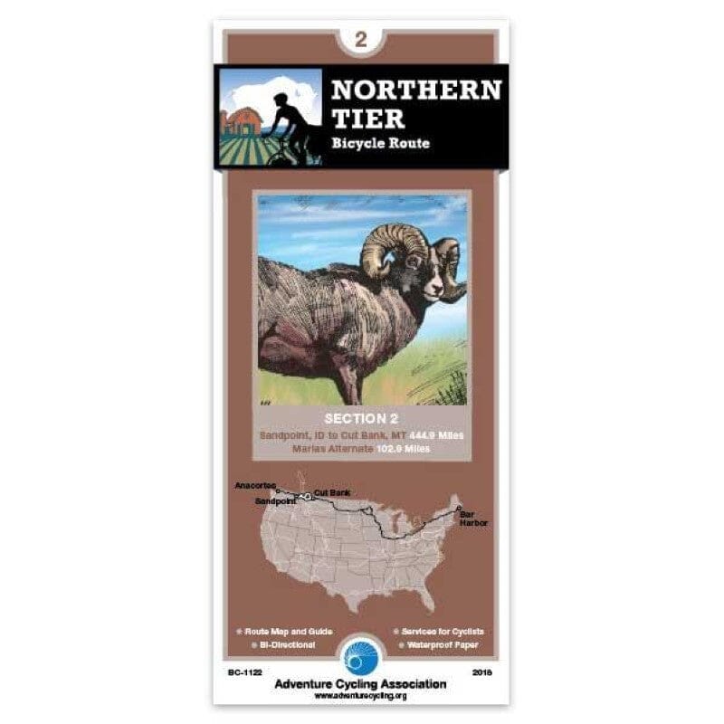 Northern Tier - Bicycle Route #2 | Adventure Cycling Association carte pliée Adventure Cycling Association 