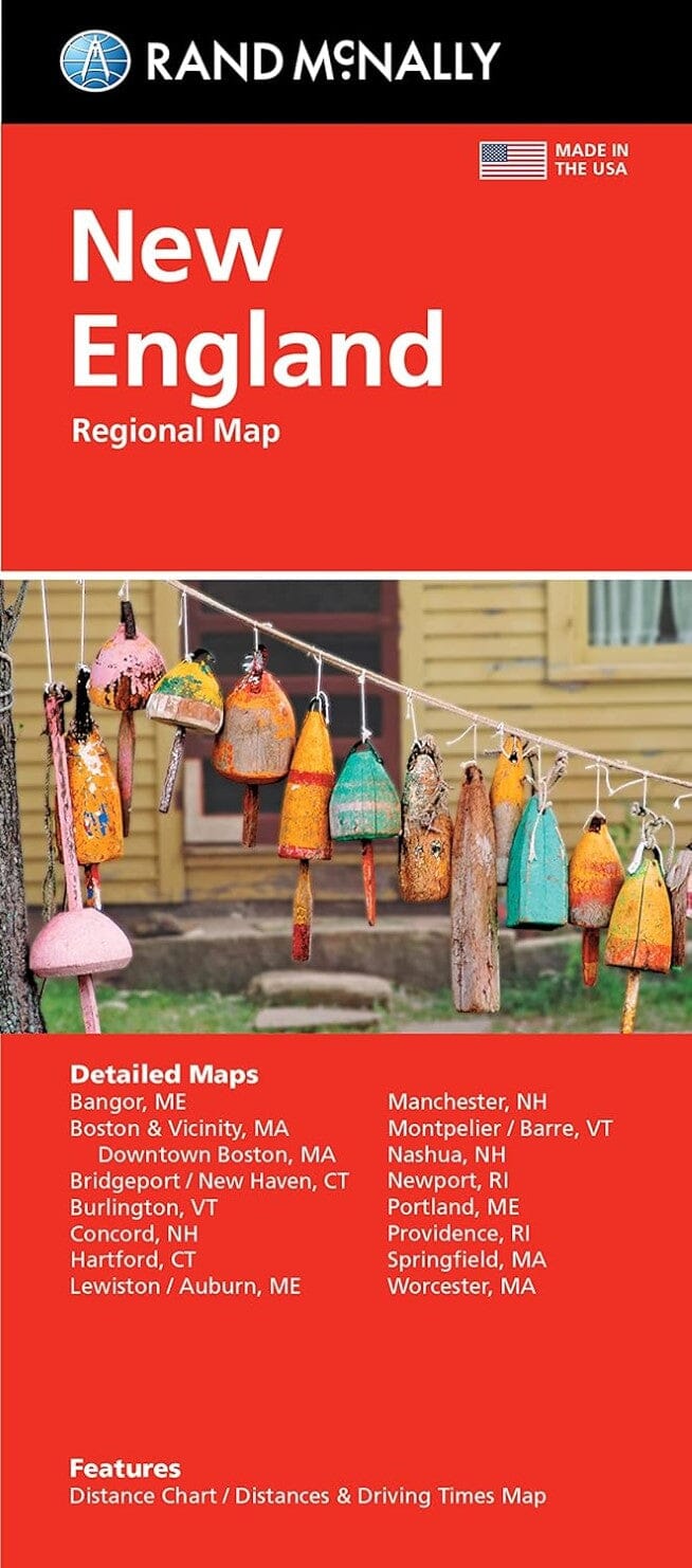 Nouvelle-Angleterre, carte facile à lire | Rand McNally carte routière Rand McNally