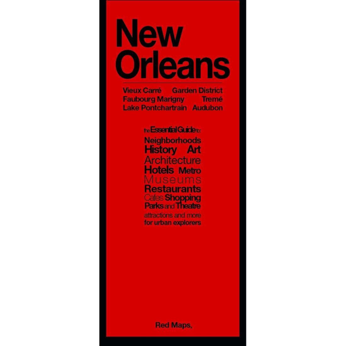 Nouvelle-Orléans, La : Quartier français, Centre-ville, Garden District, City Park, Audubon, Uptown, Marigny | Cartes rouges plan de ville Red Maps