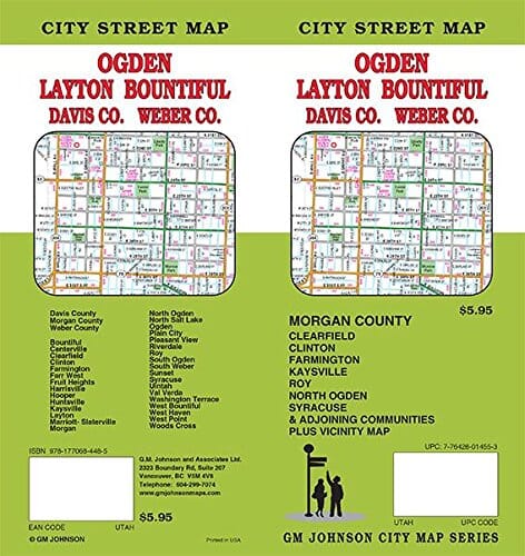 Ogden - Layton - Bountiful - comté de Davis et comté de Weber (Utah) | GM Johnson carte pliée GM Johnson 