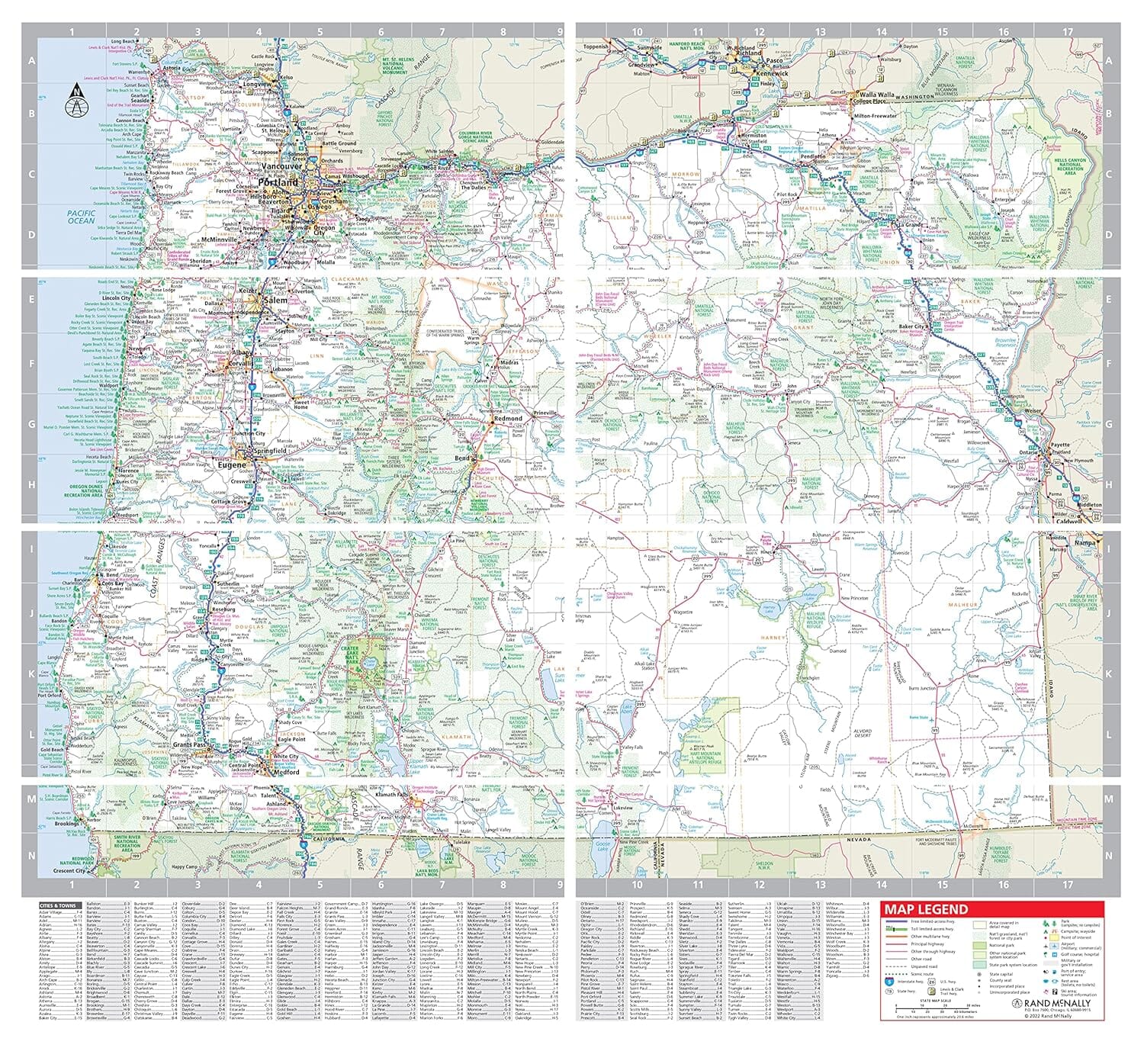 Oregon, carte facile à plier | Rand McNally carte routière Rand McNally 