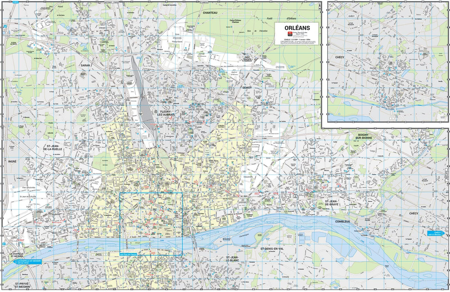 Orléans - Plan de ville grand format | Blay Foldex plan de ville Blay Foldex