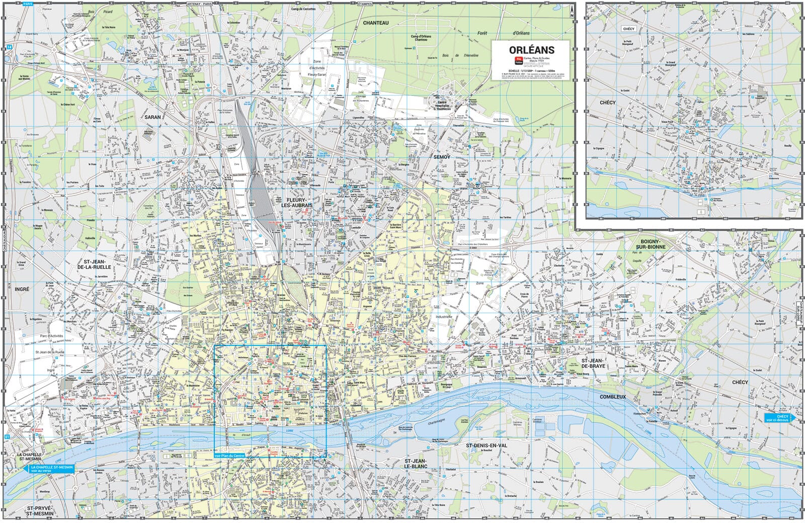 Orléans - Plan de ville grand format | Blay Foldex plan de ville Blay Foldex