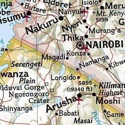 Carte murale (en anglais) - Afrique politique | National Geographic carte murale petit tube National Geographic 