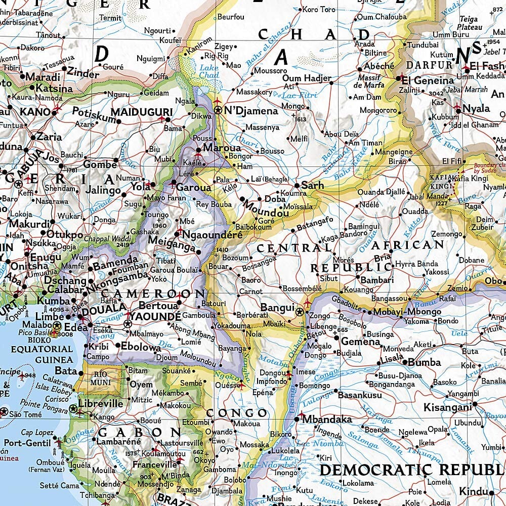 Poster (en anglais) - Afrique politique - 57 x 74 cm | National Geographic carte murale petit tube National Geographic 