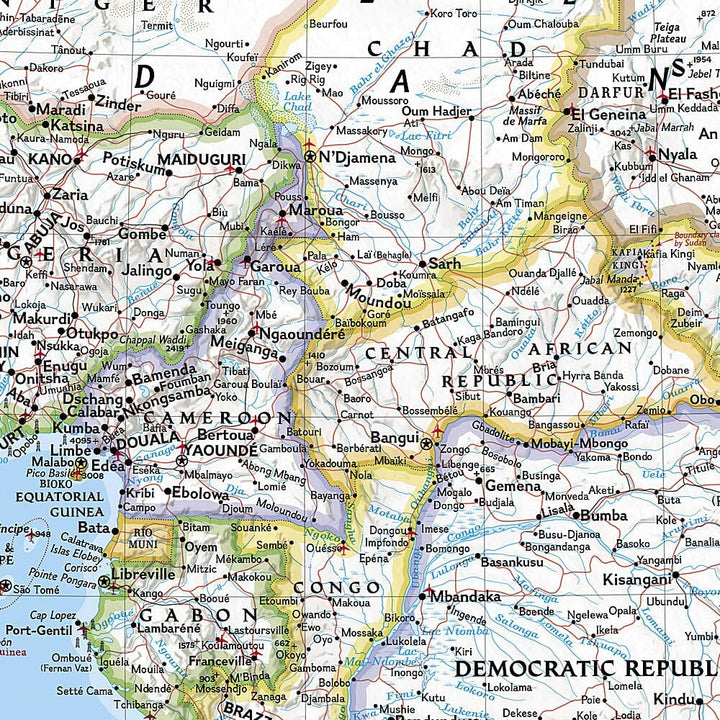 Poster (en anglais) - Afrique politique - 57 x 74 cm | National Geographic carte murale petit tube National Geographic 