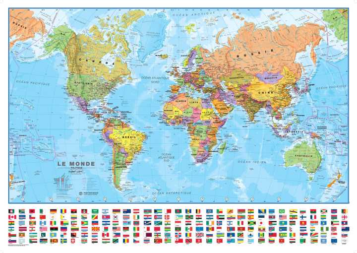 Panneau magnétique - Monde politique - 100 x 70 cm | Maps International panneau magnétique Maps International 