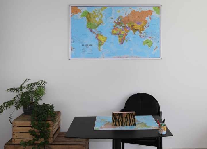 Panneau magnétique - Monde politique - 136 x 100 cm | Maps International panneau magnétique Maps International 