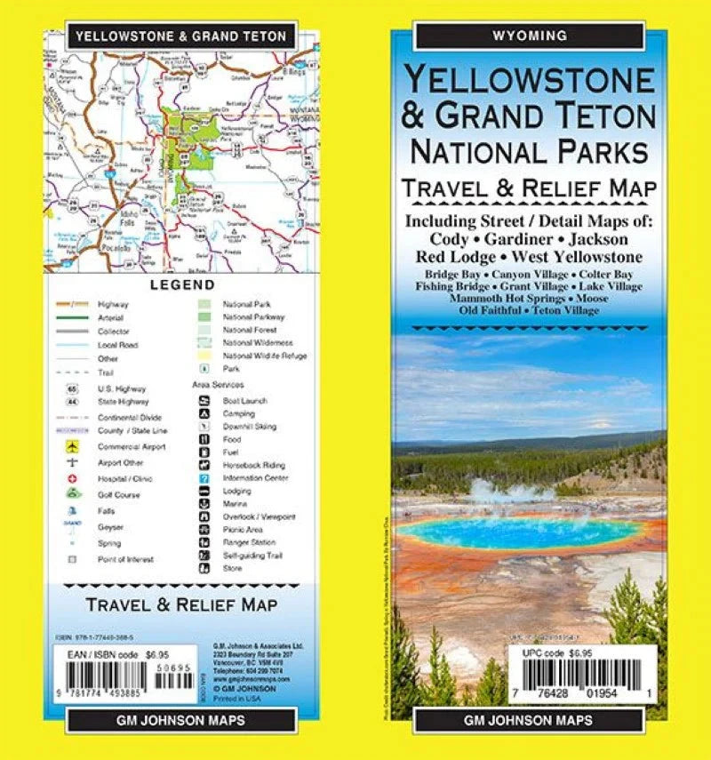 Parcs nationaux de Yellowstone / Grand Teton, Wyoming | GM Johnson carte routière GM Johnson 
