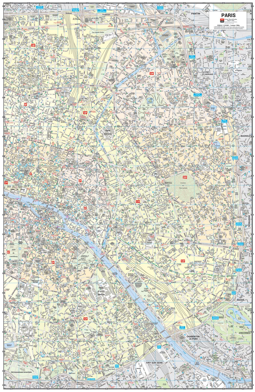 Paris - Plan de ville grand format | Blay Foldex plan de ville Blay Foldex