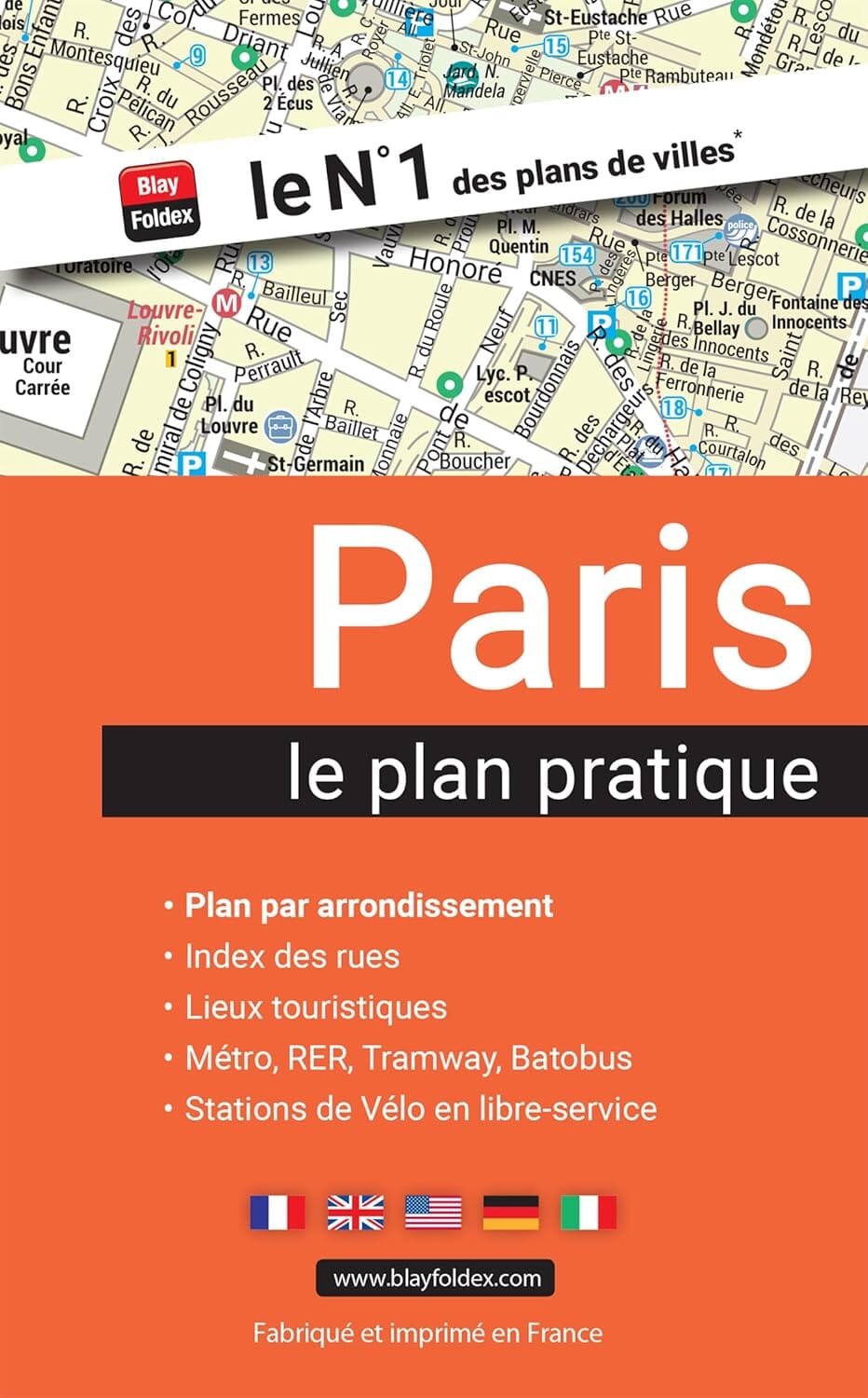 Practical map of Paris by arrondissement | Blay Foldex – Cartovia