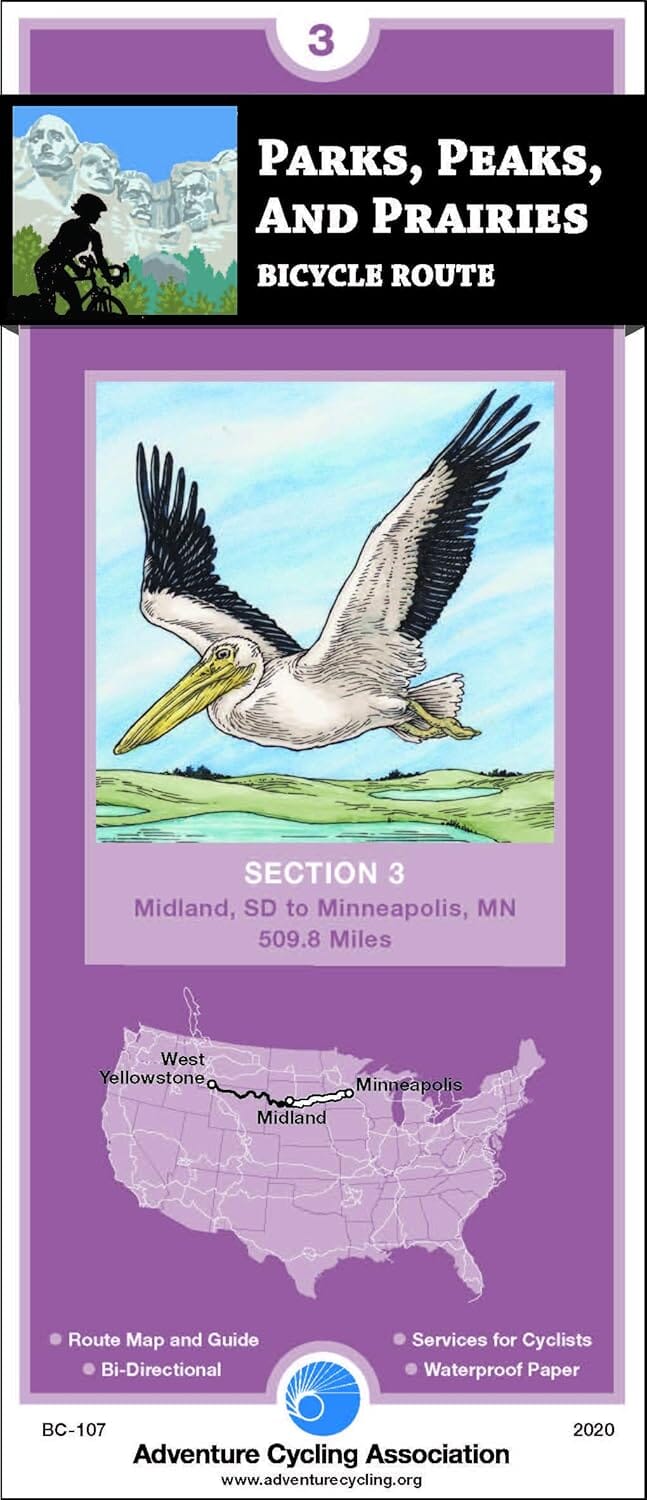 Parks, Peaks, & Prairies Connector - Bicycle Route Section 3 | Adventure Cycling Association carte cycliste Adventure Cycling Association