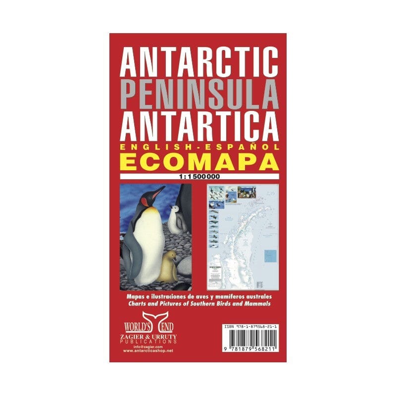 Péninsule Antarctique Ecomapa | Zagier y Urruty carte routière Zagier y Urruty
