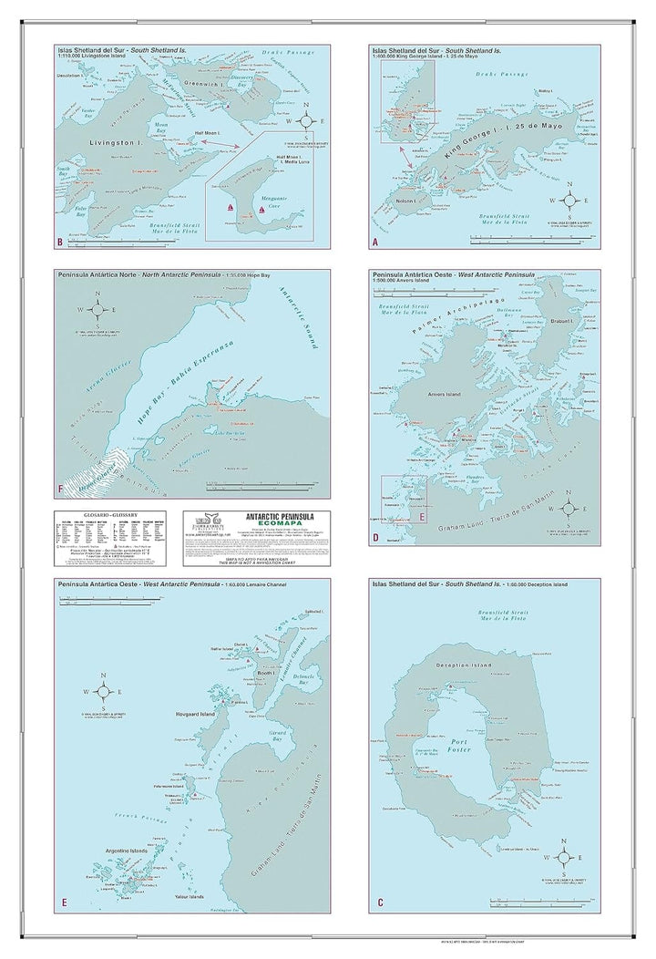 Péninsule Antarctique Ecomapa | Zagier y Urruty carte routière Zagier y Urruty 