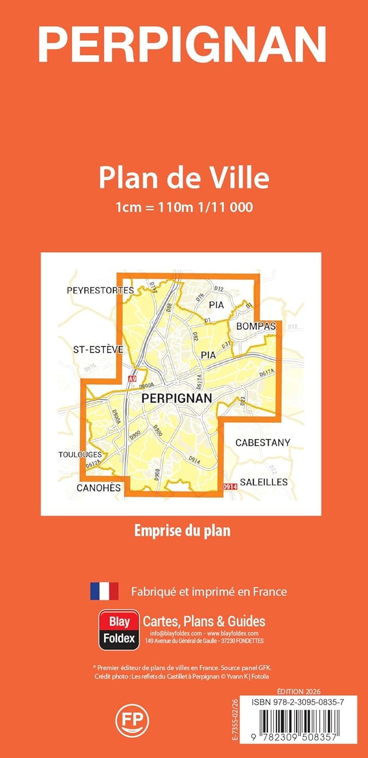 Perpignan, Pyrénées-Orientales - Plan de ville | Blay Foldex plan de ville Blay Foldex 