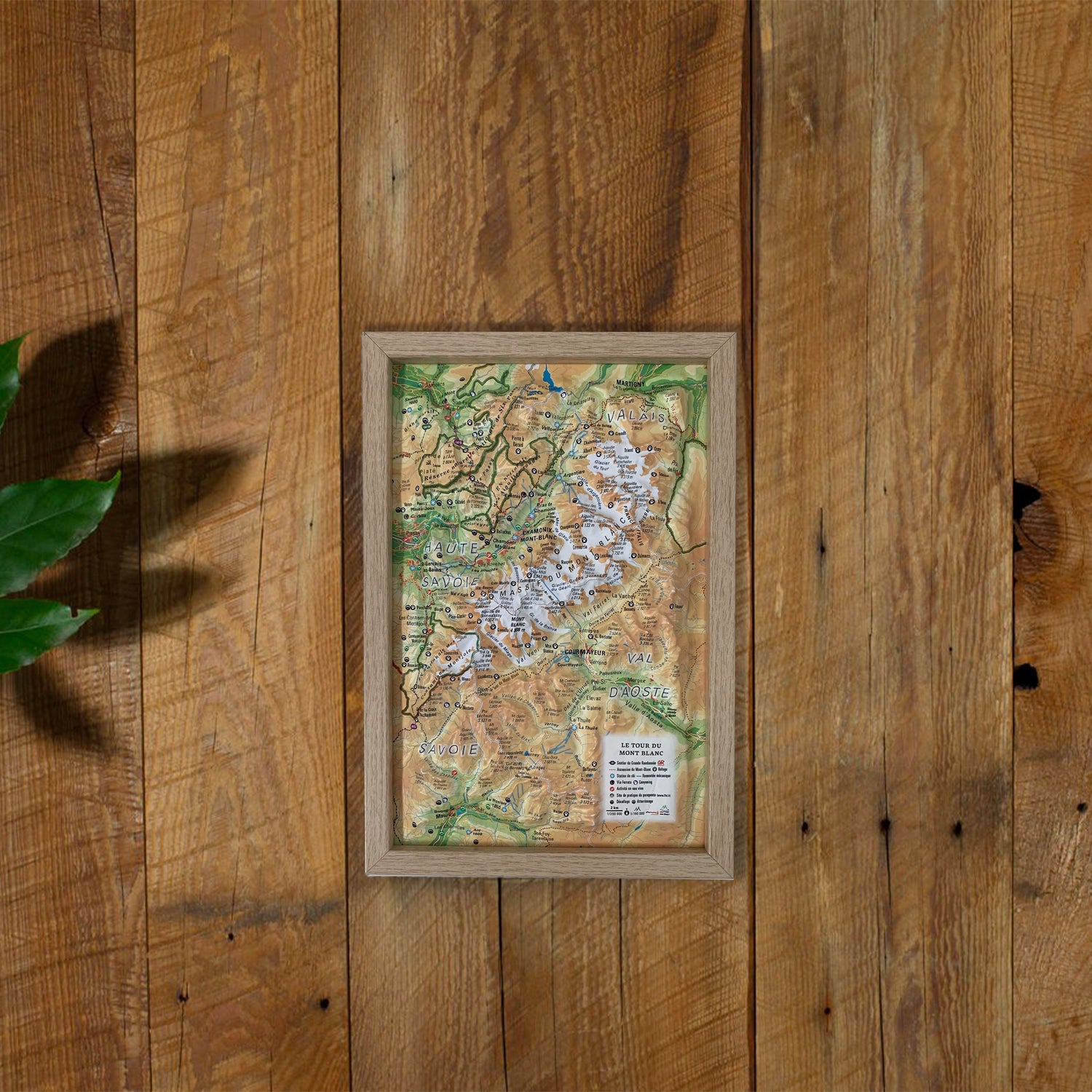 Petit cadre en bois pour carte en relief (19,5 x 29,5 cm) | 3D Map carte en relief 3D Map bois