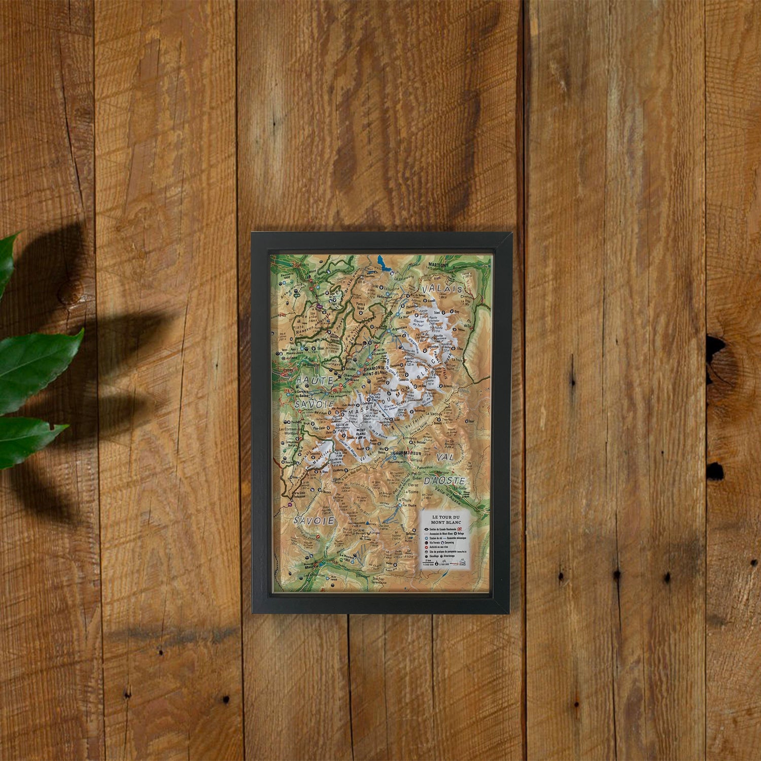Petit cadre en bois pour carte en relief (19,5 x 29,5 cm) | 3D Map carte en relief 3D Map noir